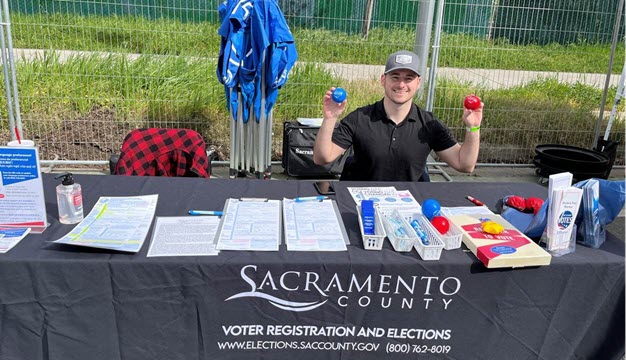 Voter Registration and Elections attends community events throughout the county to provide election education, and to register citizens to vote